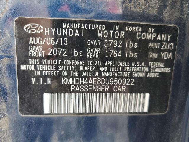 Photo 11 VIN: KMHDH4AE8DU950922 - HYUNDAI ELANTRA GL 