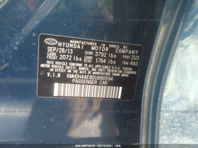 Photo 8 VIN: KMHDH4AE8DU990594 - HYUNDAI ELANTRA 