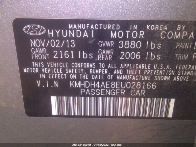 Photo 8 VIN: KMHDH4AE8EU028166 - HYUNDAI ELANTRA 