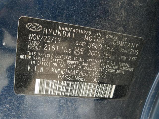 Photo 9 VIN: KMHDH4AE8EU048563 - HYUNDAI ELANTRA SE 