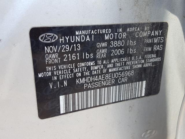 Photo 9 VIN: KMHDH4AE8EU056968 - HYUNDAI ELANTRA SE 