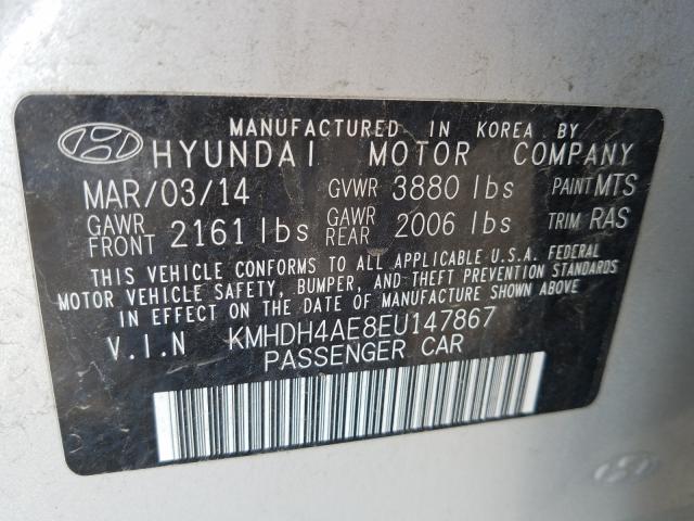 Photo 9 VIN: KMHDH4AE8EU147867 - HYUNDAI ELANTRA SE 