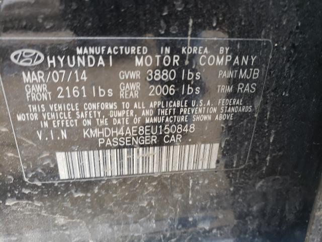 Photo 9 VIN: KMHDH4AE8EU150848 - HYUNDAI ELANTRA SE 