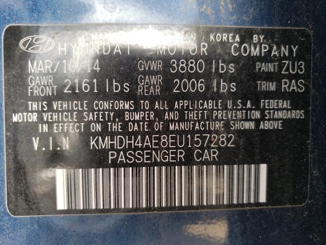 Photo 9 VIN: KMHDH4AE8EU157282 - HYUNDAI ELANTRA SE 