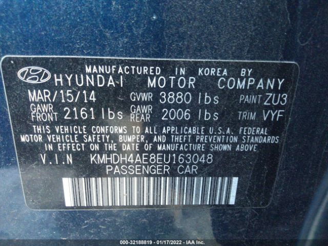 Photo 8 VIN: KMHDH4AE8EU163048 - HYUNDAI ELANTRA 