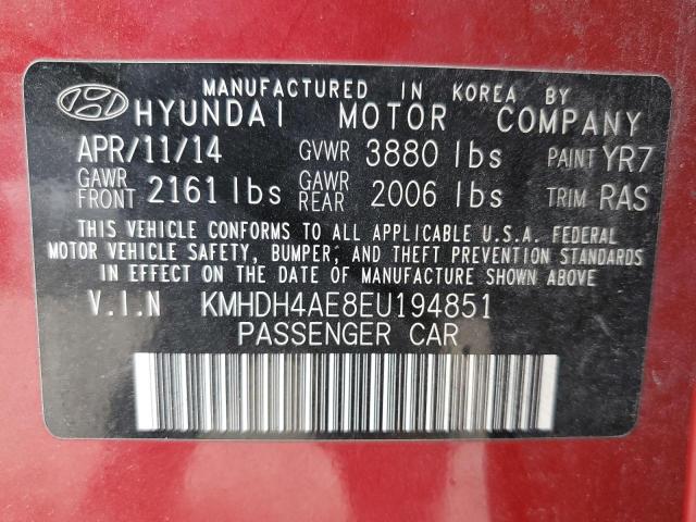 Photo 11 VIN: KMHDH4AE8EU194851 - HYUNDAI ELANTRA SE 