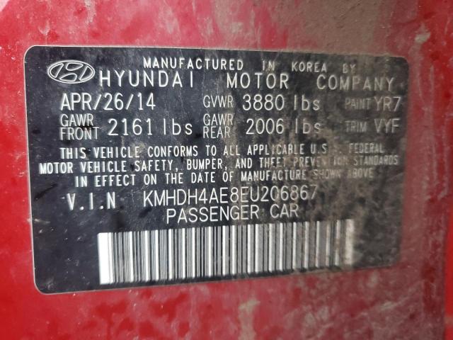 Photo 11 VIN: KMHDH4AE8EU206867 - HYUNDAI ELANTRA 