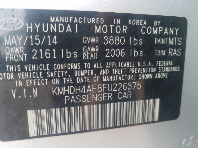 Photo 9 VIN: KMHDH4AE8FU226375 - HYUNDAI ELANTRA SE 