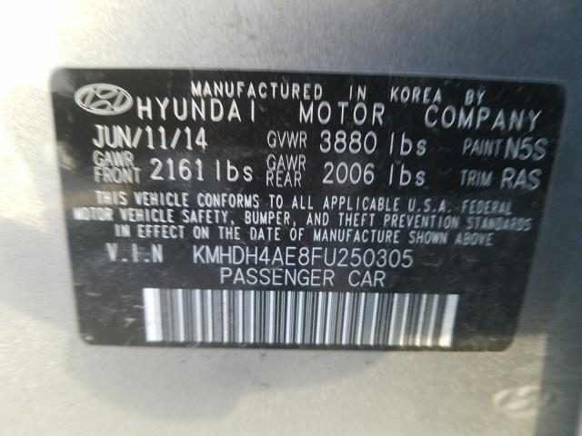 Photo 9 VIN: KMHDH4AE8FU250305 - HYUNDAI ELANTRA SE 