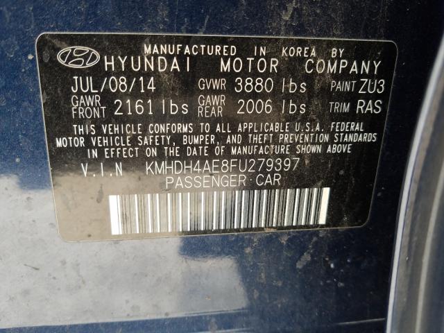 Photo 9 VIN: KMHDH4AE8FU279397 - HYUNDAI ELANTRA SE 