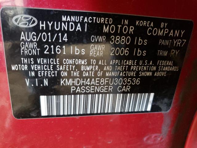 Photo 11 VIN: KMHDH4AE8FU303536 - HYUNDAI ELANTRA SE 