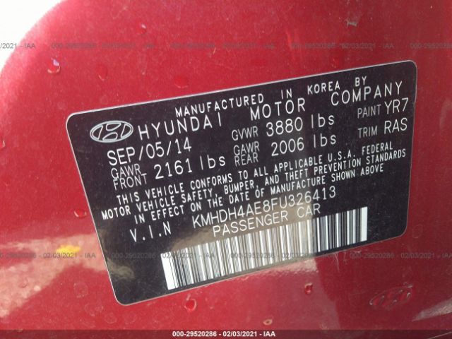 Photo 8 VIN: KMHDH4AE8FU326413 - HYUNDAI ELANTRA 