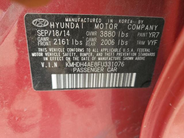 Photo 12 VIN: KMHDH4AE8FU331076 - HYUNDAI ELANTRA SE 