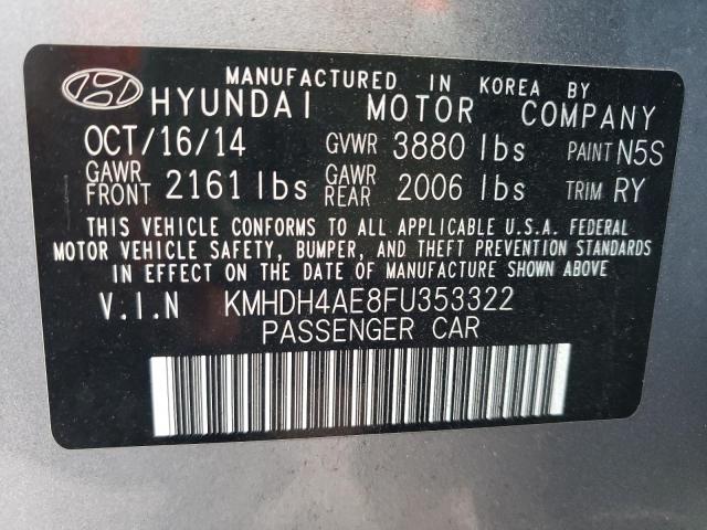 Photo 9 VIN: KMHDH4AE8FU353322 - HYUNDAI ELANTRA SE 