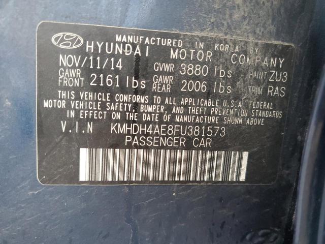 Photo 11 VIN: KMHDH4AE8FU381573 - HYUNDAI ELANTRA 