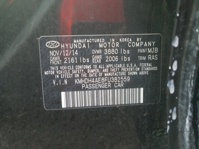 Photo 9 VIN: KMHDH4AE8FU382559 - HYUNDAI ELANTRA SE 