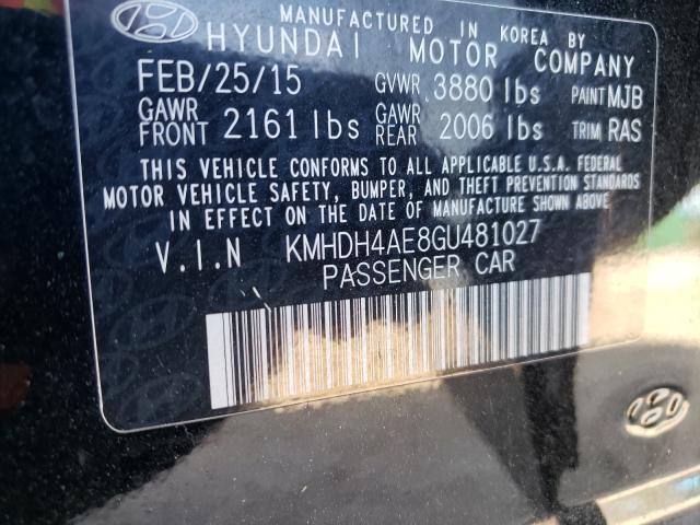 Photo 9 VIN: KMHDH4AE8GU481027 - HYUNDAI ELANTRA SE 