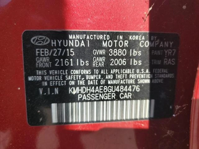 Photo 11 VIN: KMHDH4AE8GU484476 - HYUNDAI ELANTRA SE 