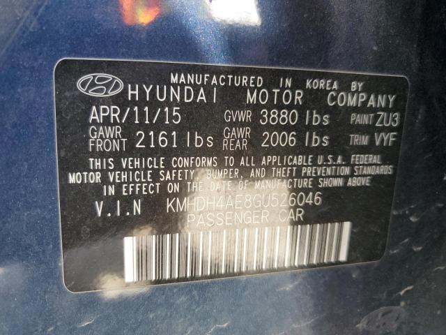 Photo 11 VIN: KMHDH4AE8GU526046 - HYUNDAI ELANTRA 