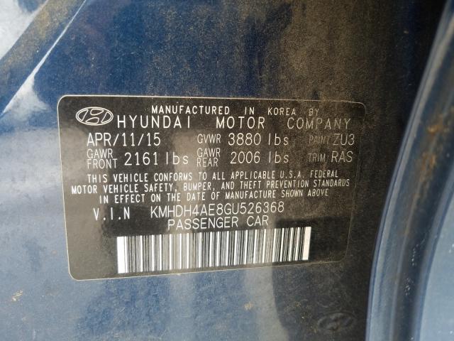 Photo 9 VIN: KMHDH4AE8GU526368 - HYUNDAI ELANTRA SE 