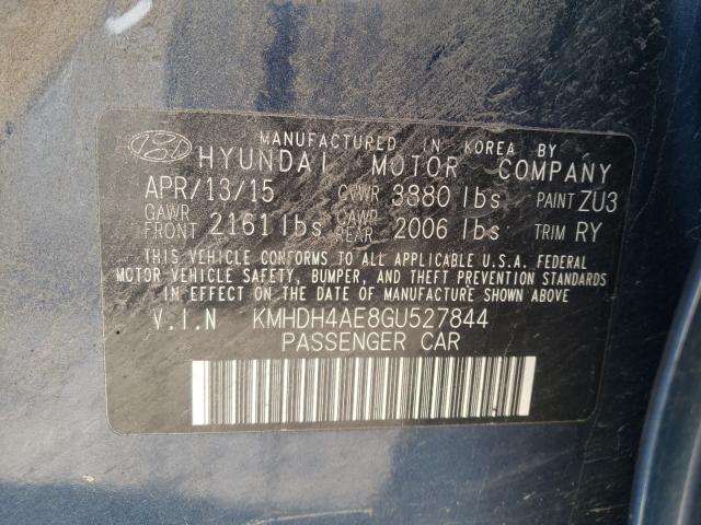 Photo 9 VIN: KMHDH4AE8GU527844 - HYUNDAI ELANTRA SE 