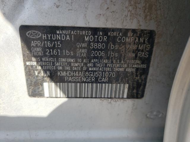 Photo 9 VIN: KMHDH4AE8GU531070 - HYUNDAI ELANTRA SE 