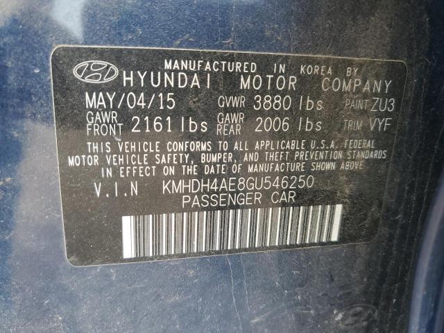 Photo 11 VIN: KMHDH4AE8GU546250 - HYUNDAI ELANTRA 