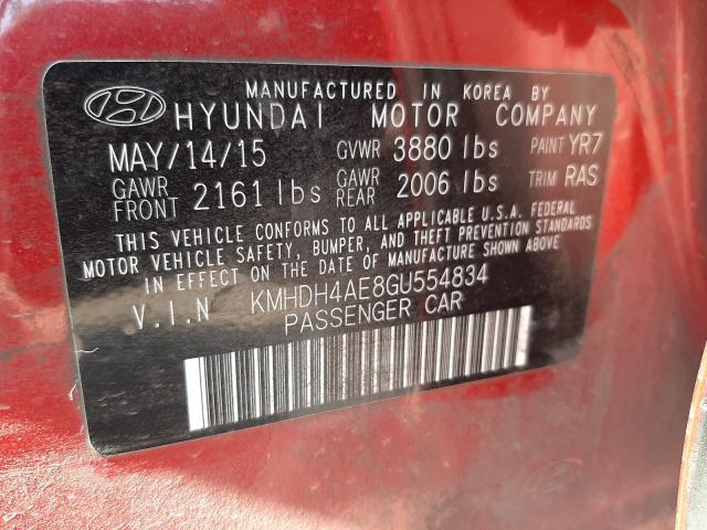 Photo 9 VIN: KMHDH4AE8GU554834 - HYUNDAI ELANTRA 