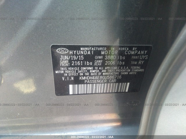 Photo 8 VIN: KMHDH4AE8GU586716 - HYUNDAI ELANTRA 