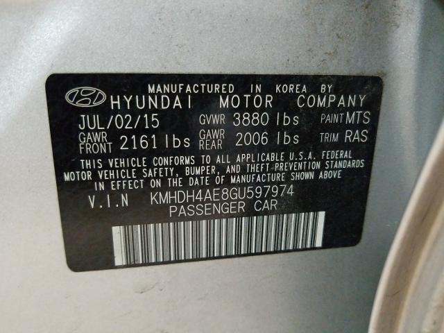 Photo 9 VIN: KMHDH4AE8GU597974 - HYUNDAI ELANTRA SE 