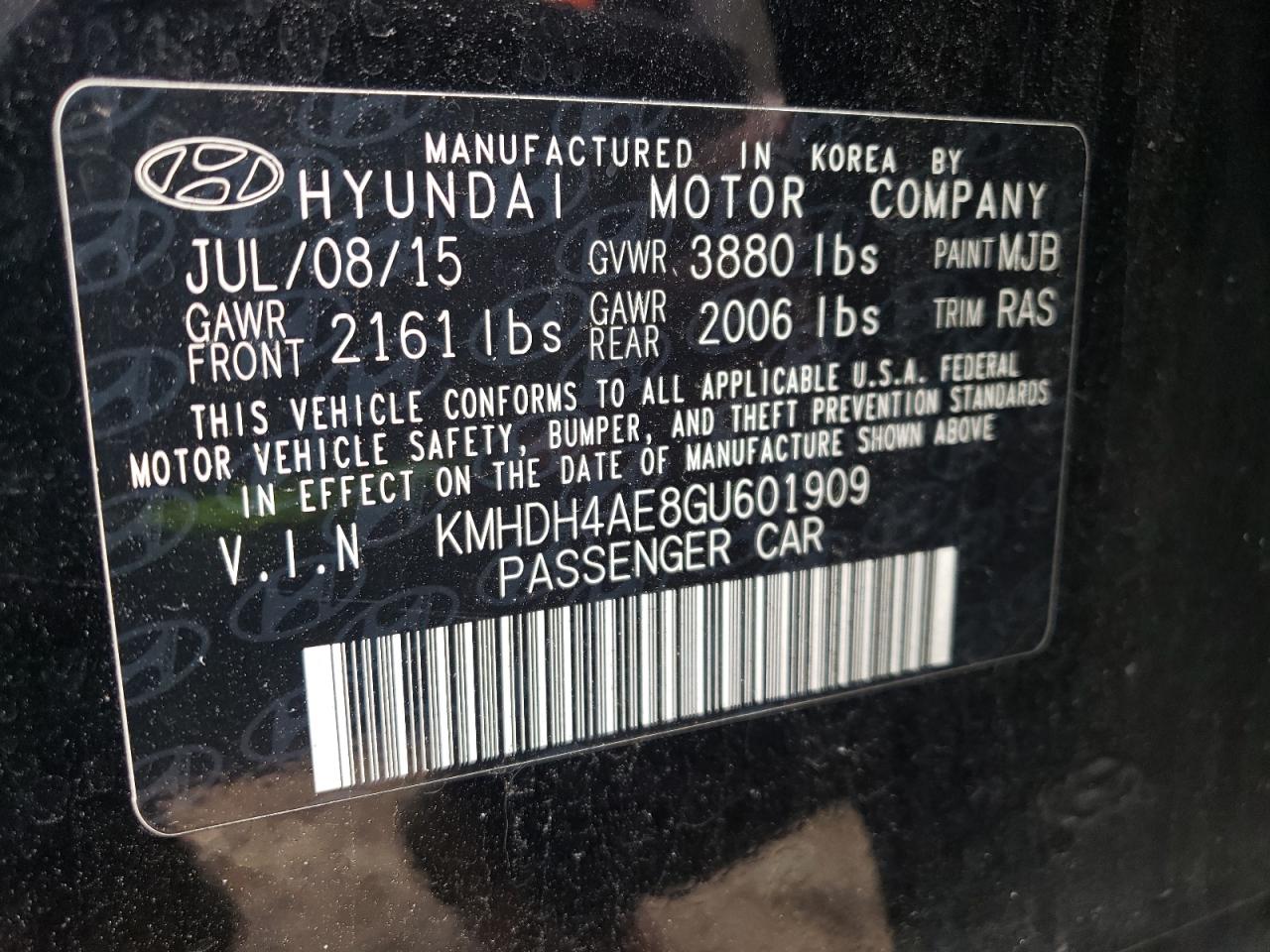 Photo 11 VIN: KMHDH4AE8GU601909 - HYUNDAI ELANTRA 