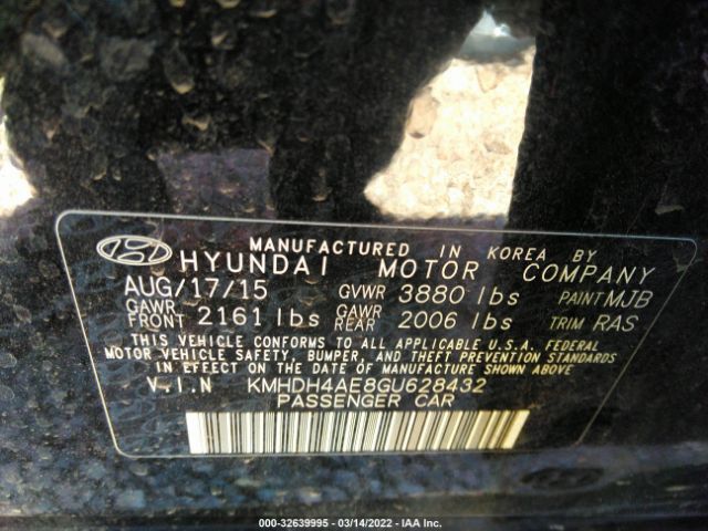 Photo 8 VIN: KMHDH4AE8GU628432 - HYUNDAI ELANTRA 