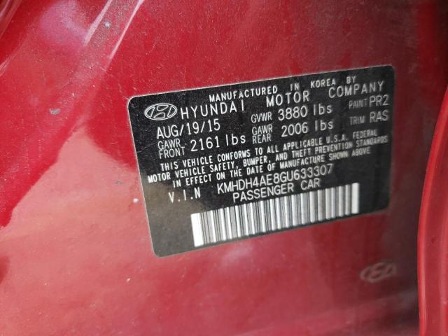 Photo 11 VIN: KMHDH4AE8GU633307 - HYUNDAI ELANTRA SE 