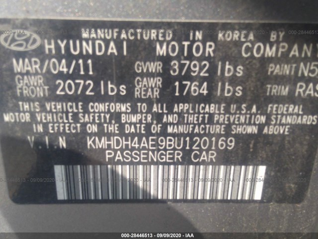 Photo 8 VIN: KMHDH4AE9BU120169 - HYUNDAI ELANTRA 