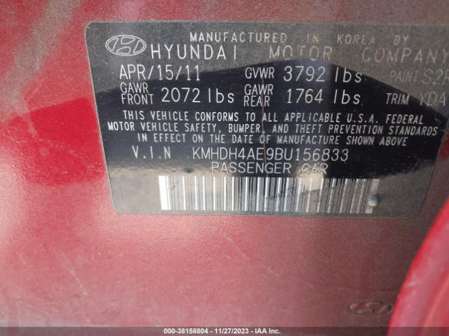 Photo 8 VIN: KMHDH4AE9BU156833 - HYUNDAI ELANTRA 