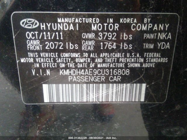 Photo 8 VIN: KMHDH4AE9CU316808 - HYUNDAI ELANTRA 