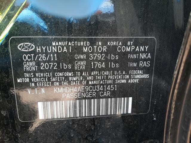 Photo 9 VIN: KMHDH4AE9CU341451 - HYUNDAI ELANTRA GL 