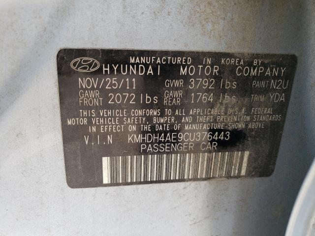 Photo 9 VIN: KMHDH4AE9CU376443 - HYUNDAI ELANTRA GL 