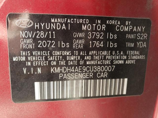 Photo 12 VIN: KMHDH4AE9CU380007 - HYUNDAI ELANTRA GL 