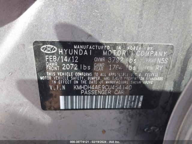 Photo 8 VIN: KMHDH4AE9CU454140 - HYUNDAI ELANTRA 