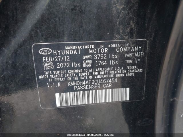 Photo 8 VIN: KMHDH4AE9CU467454 - HYUNDAI ELANTRA 