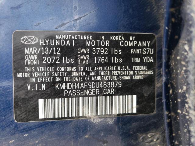 Photo 9 VIN: KMHDH4AE9DU483879 - HYUNDAI ELANTRA GL 