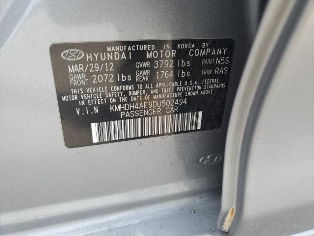 Photo 11 VIN: KMHDH4AE9DU502494 - HYUNDAI ELANTRA GL 