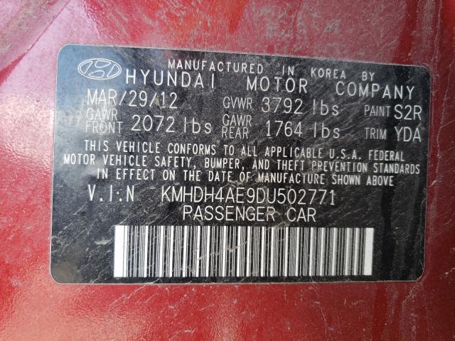 Photo 9 VIN: KMHDH4AE9DU502771 - HYUNDAI ELANTRA GL 