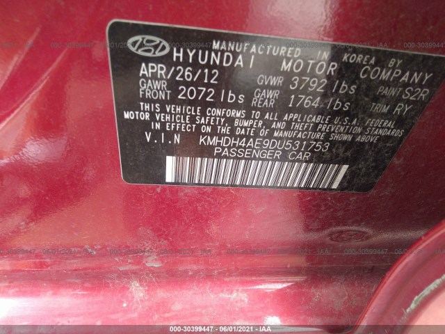 Photo 8 VIN: KMHDH4AE9DU531753 - HYUNDAI ELANTRA 