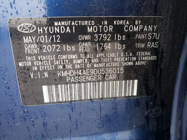 Photo 9 VIN: KMHDH4AE9DU536015 - HYUNDAI ELANTRA GL 