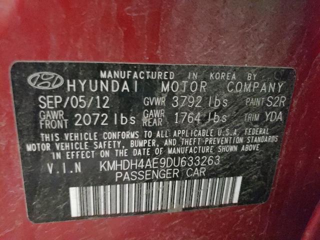 Photo 9 VIN: KMHDH4AE9DU633263 - HYUNDAI ELANTRA GL 