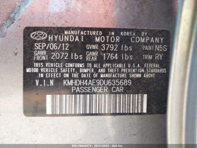 Photo 8 VIN: KMHDH4AE9DU635689 - HYUNDAI ELANTRA 