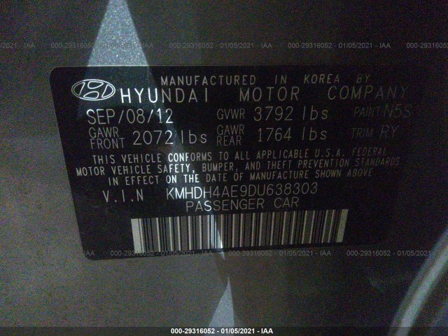 Photo 8 VIN: KMHDH4AE9DU638303 - HYUNDAI ELANTRA 