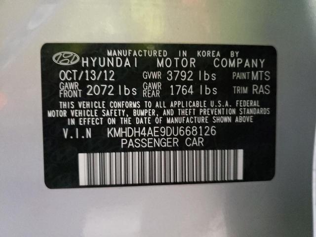 Photo 9 VIN: KMHDH4AE9DU668126 - HYUNDAI ELANTRA GL 